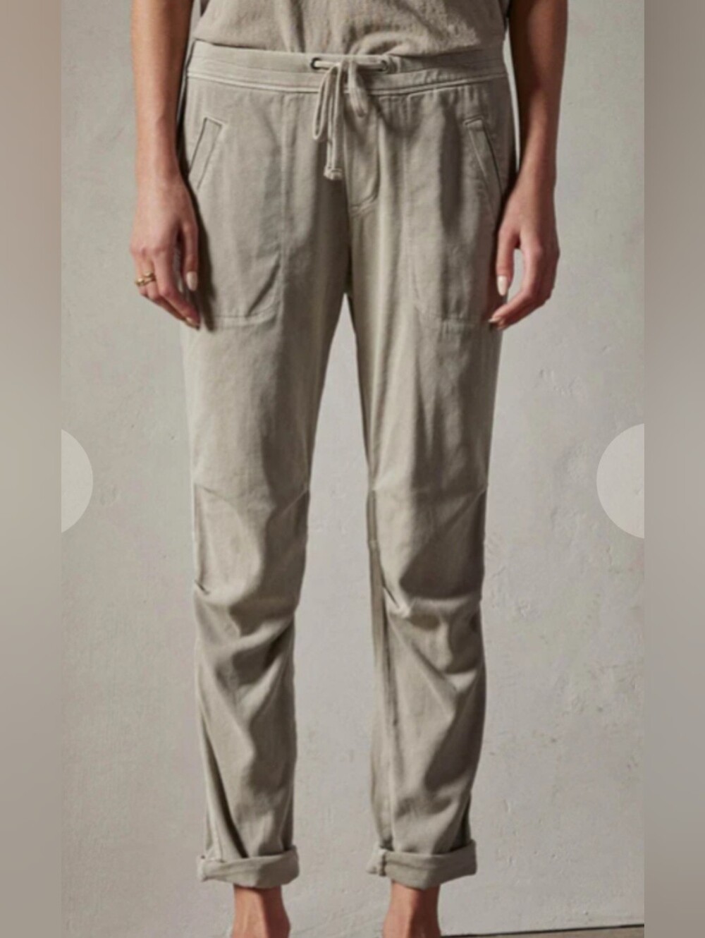 James Perse Womens Soft Drape Utility Pant Driftwood Color XL